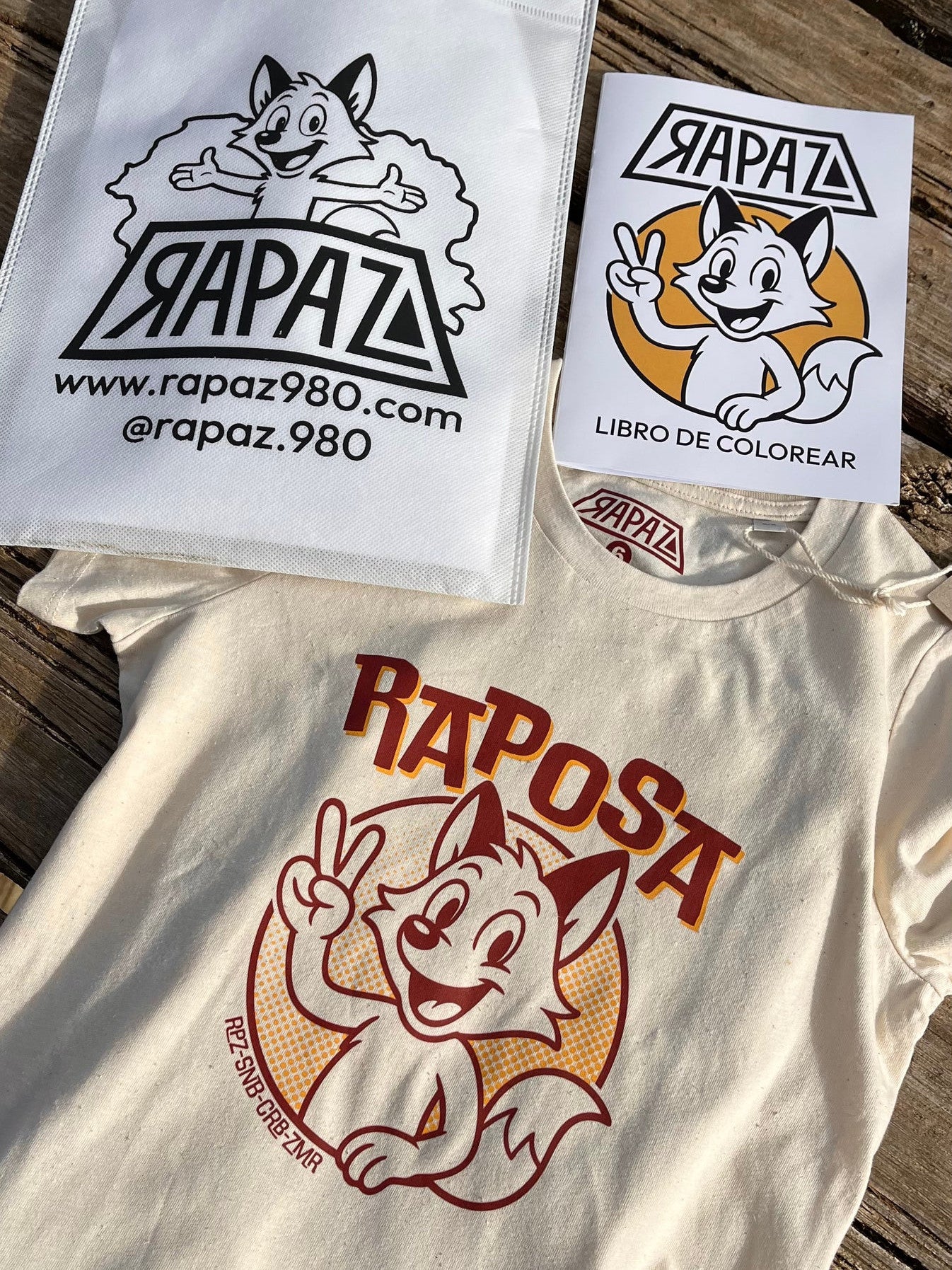 Pack infantil RAPAZ – Camiseta de Raposa + Libro de colorear