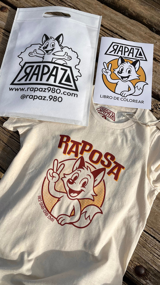 Pack infantil RAPAZ – Camiseta de Raposa + Libro de colorear
